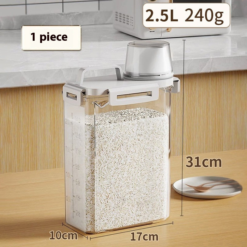 Food Grade Storage Jar for Rice, Noodles & Cereals - 1.8L/2.5L/3L Options
