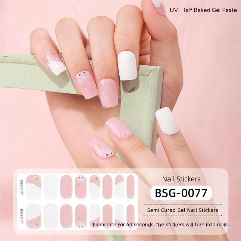 Semi-Cured Nail Stickers - 3D UV Gel Nail Art Set
