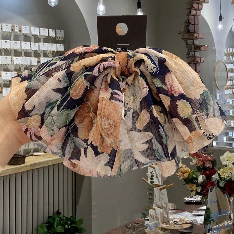 Elegant Chiffon Floral Bow Hair Band
