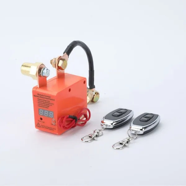 12V Battery Disconnect Switch Kit with Dual Remote Control for Vehicle Security