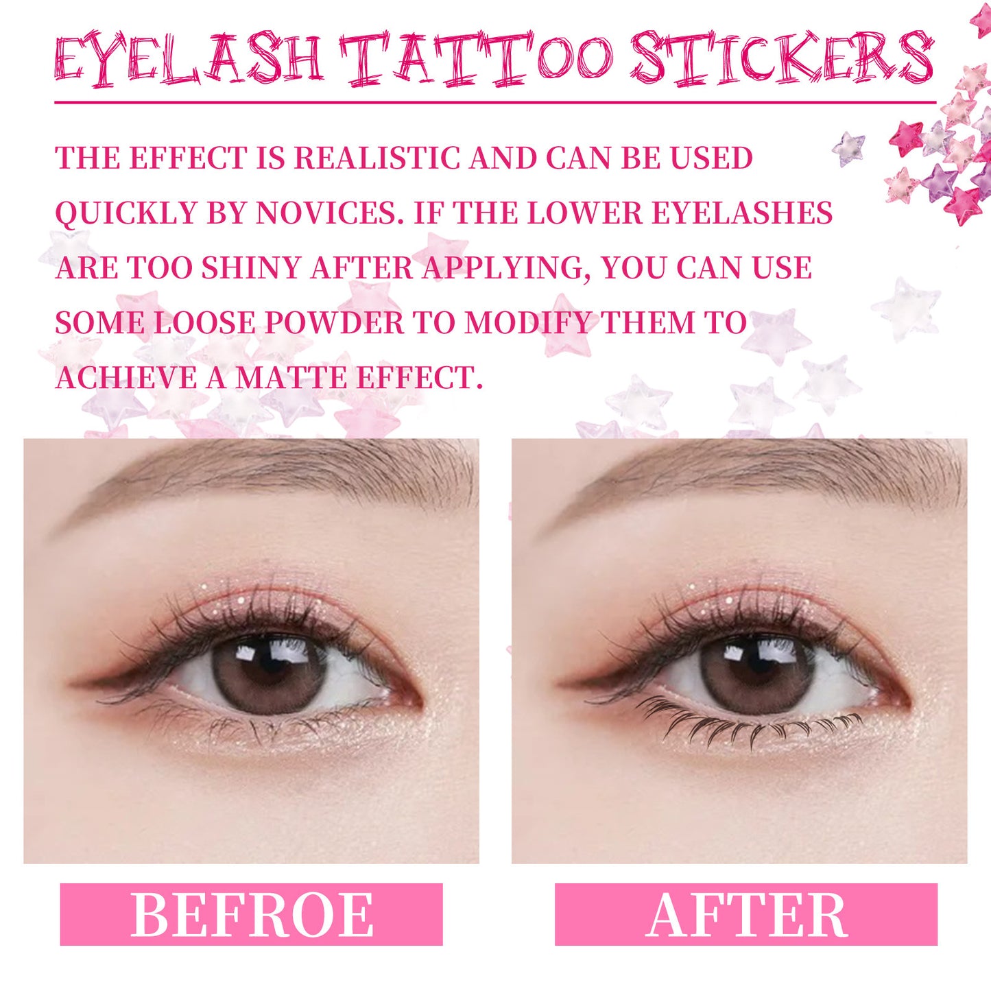 Personalized Eyelash Stickers Set - 4PCS Cosmetic Lash Accessories