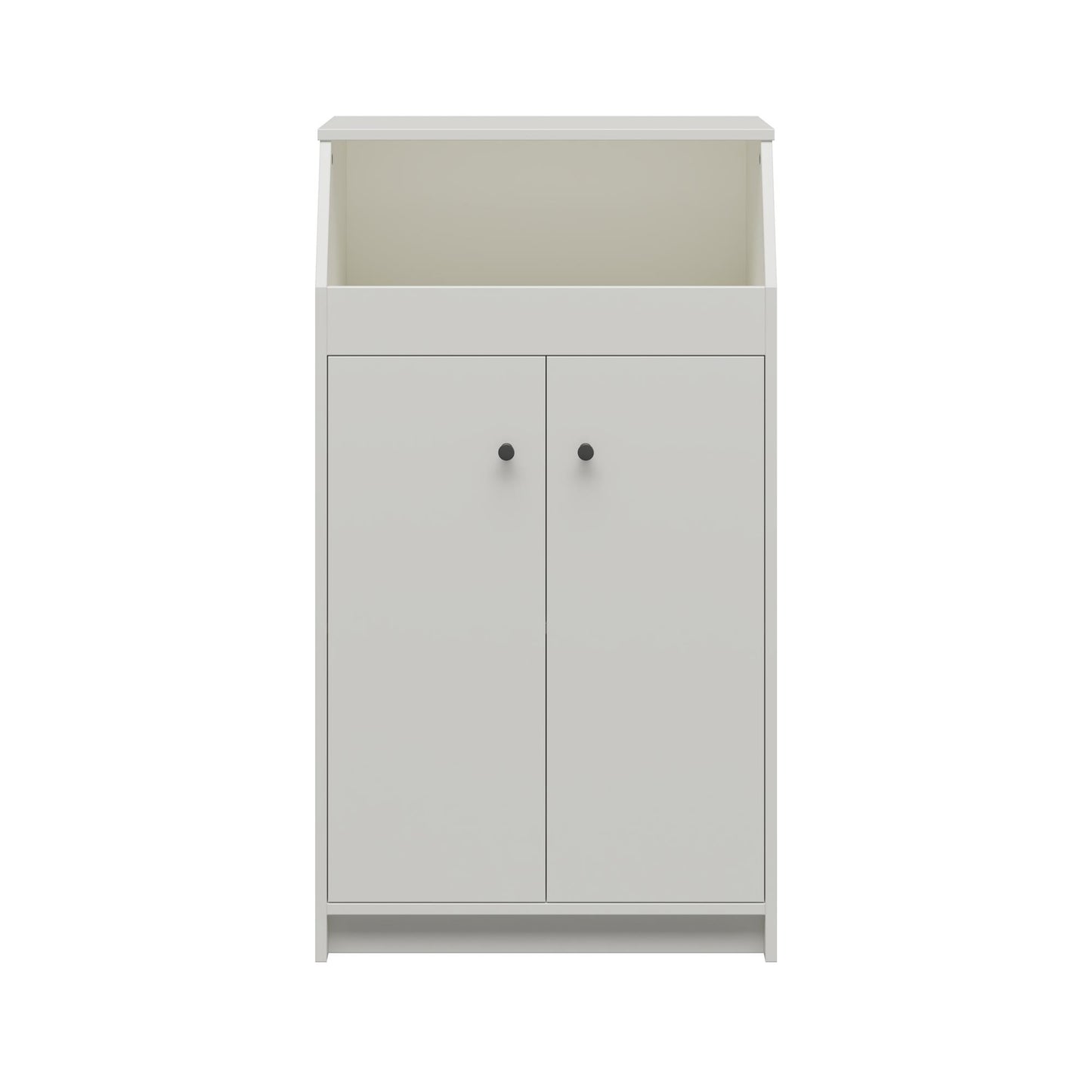 The Loft 2 Door Storage Tower - White Fiberboard Cabinet