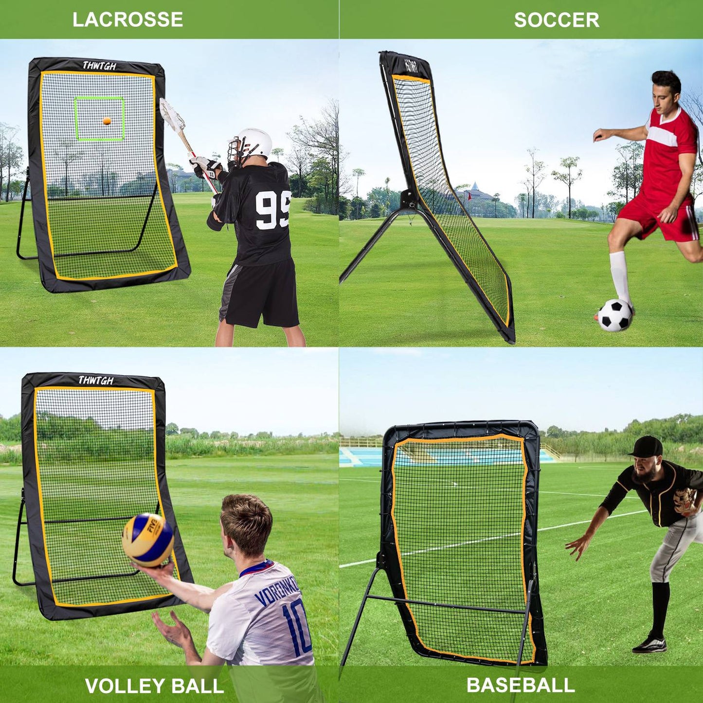 7x5 FT Volleyball & Lacrosse Rebounder Net - Adjustable Angles
