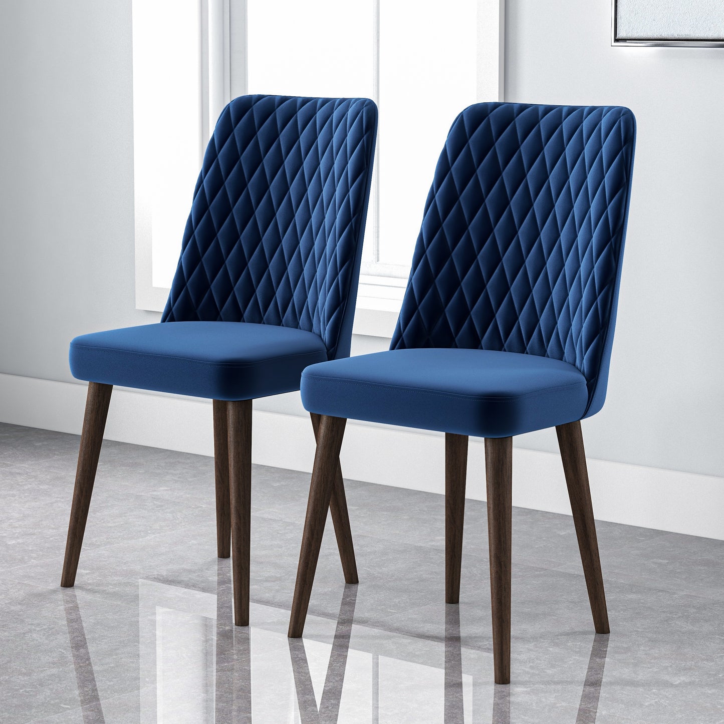 Best Selling Katie Mid-Century Modern Velvet Dining Chair Set Of 2 -