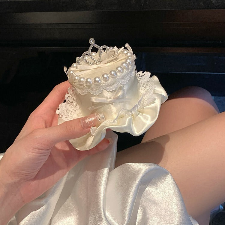 Cake-Themed Hair Barrette Clip - Beige
