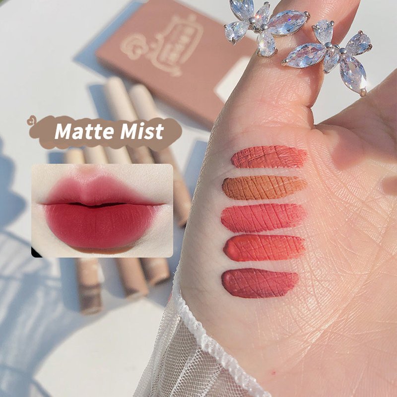 Lip Lacquer Set - 5 Colors Matte Long-Lasting Moisturizing