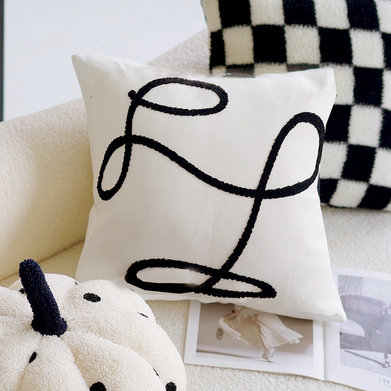 Modern Black and White Decorative Throw Pillow Cover Set - Various Styles and Sizes