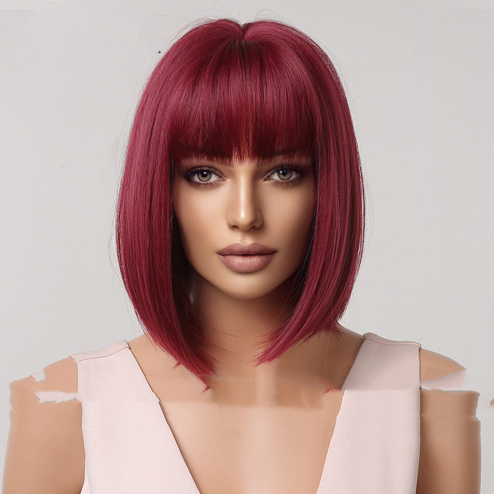 Female Synthetic Wig with Full Headpiece - Multiple Colors, High-Temperature Silk