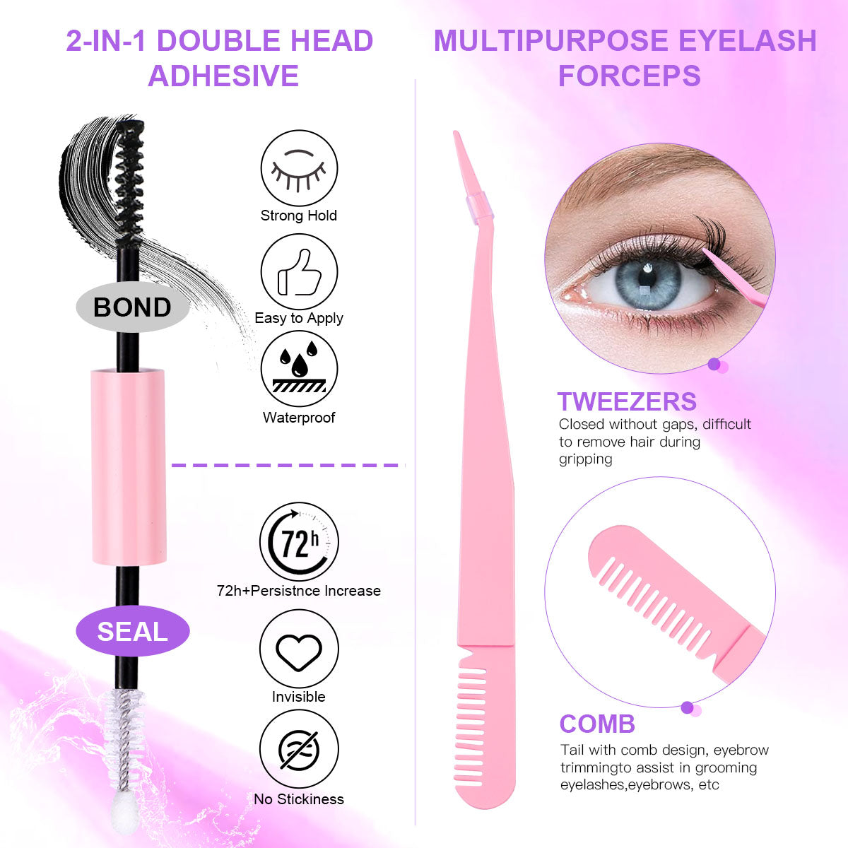 32-Row Segmented Cluster Eyelash Set - 640 Individual Lash Segments