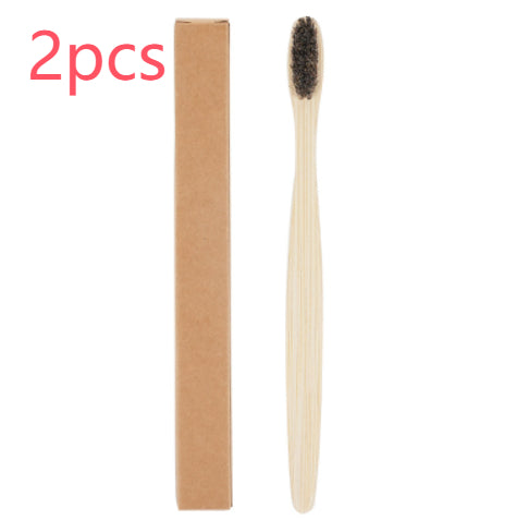 Eco-Friendly Bamboo Toothbrush with Pig & Horse Hair - Degradable & Soft