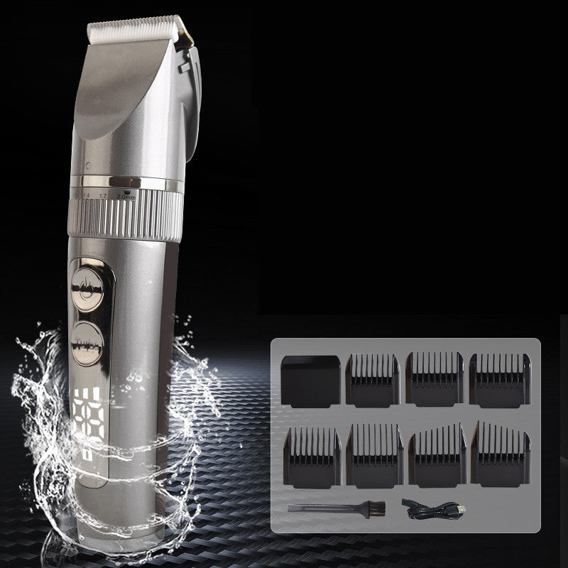 Electric Hair Clipper with LCD Display & Ceramic Blade