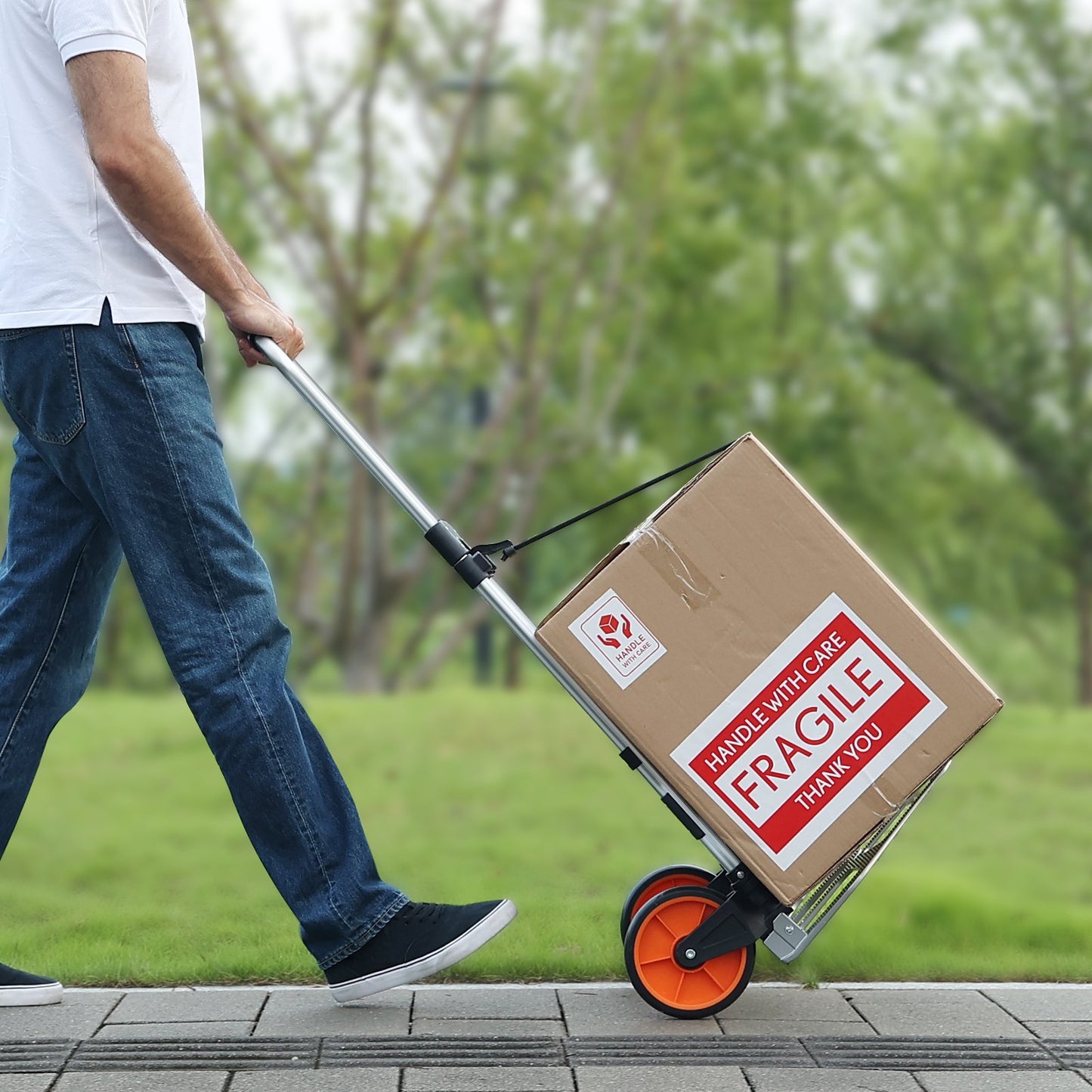 Aluminum Folding Hand Truck - 275 Lb Capacity, Portable Dolly with Telescoping Handle and Rubber Wheels, Lightweight for Moving Loads