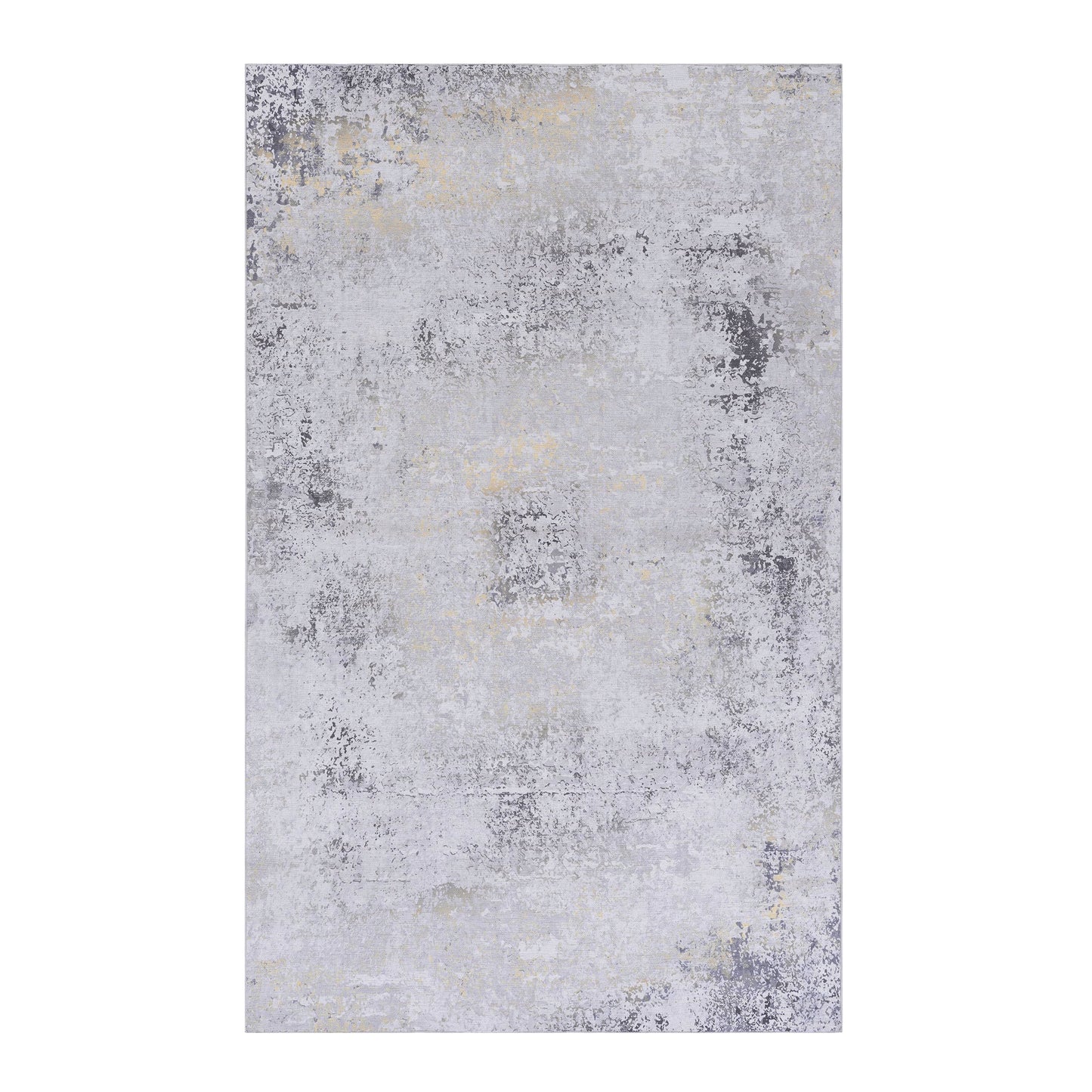 MAVAL Gold Washable Rug 8x10 Area Gray Gold, 8' X 10'