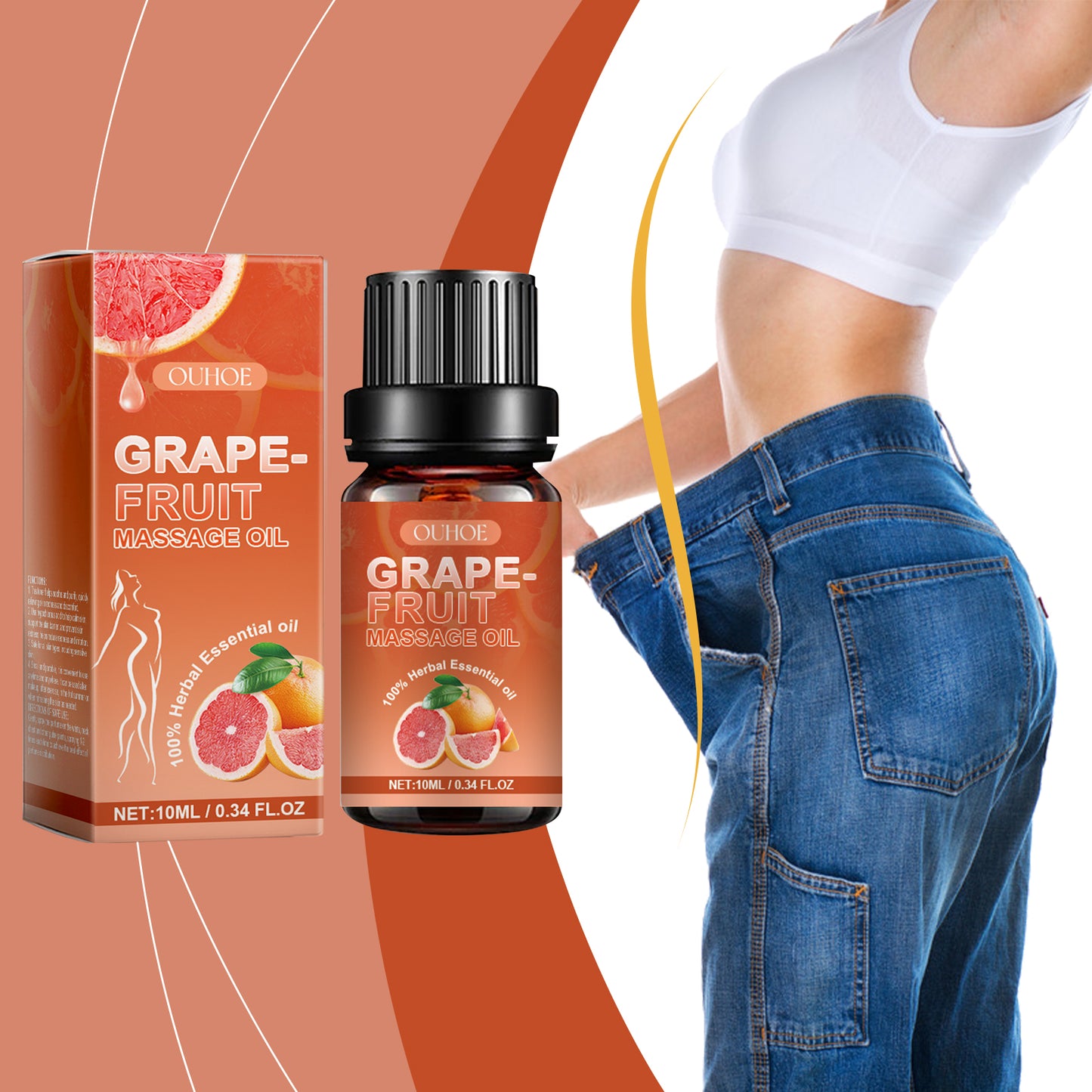 Grapefruit Massage Essential Oil - Body Moisturizing & Skin Care 10ml