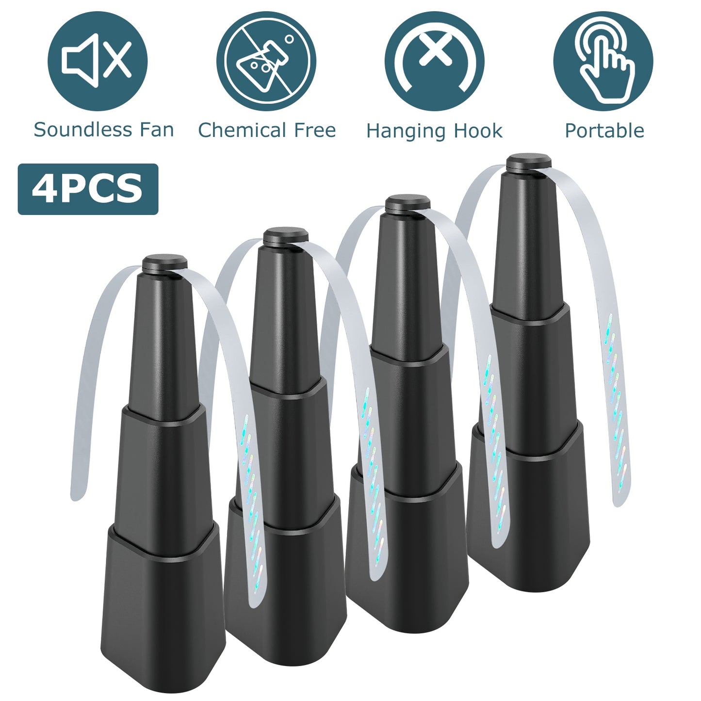 4-Pack Battery-Powered Fly Repellent Fan for Outdoor Dining