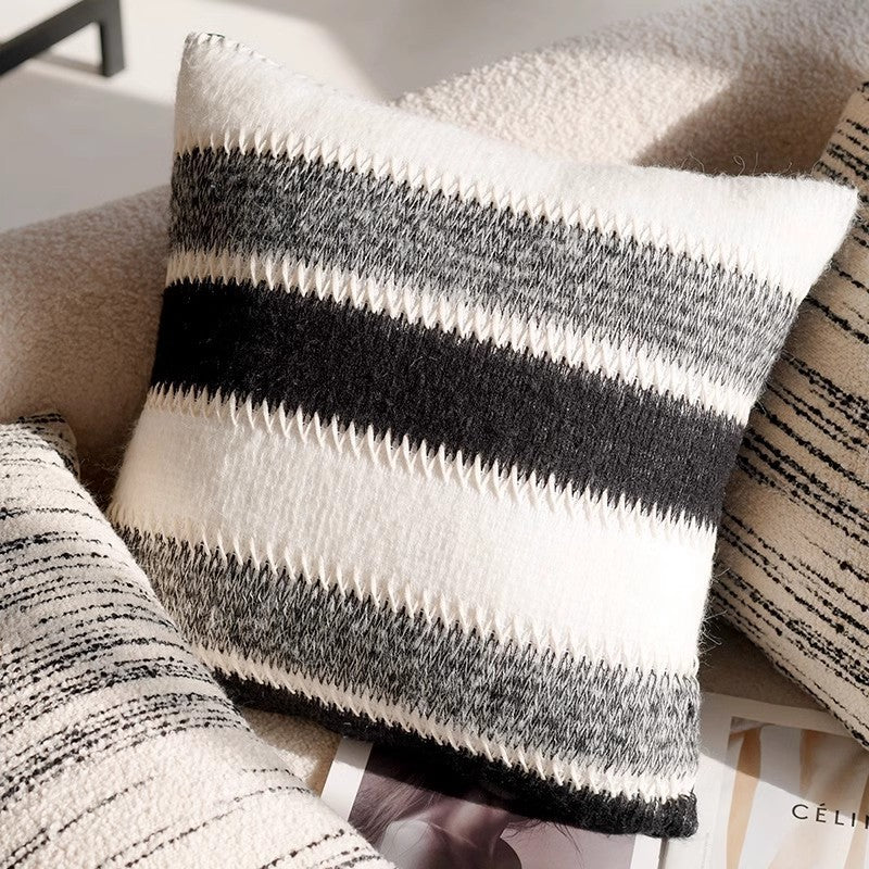 Modern Black and White Decorative Throw Pillow Cover Set - Various Styles and Sizes