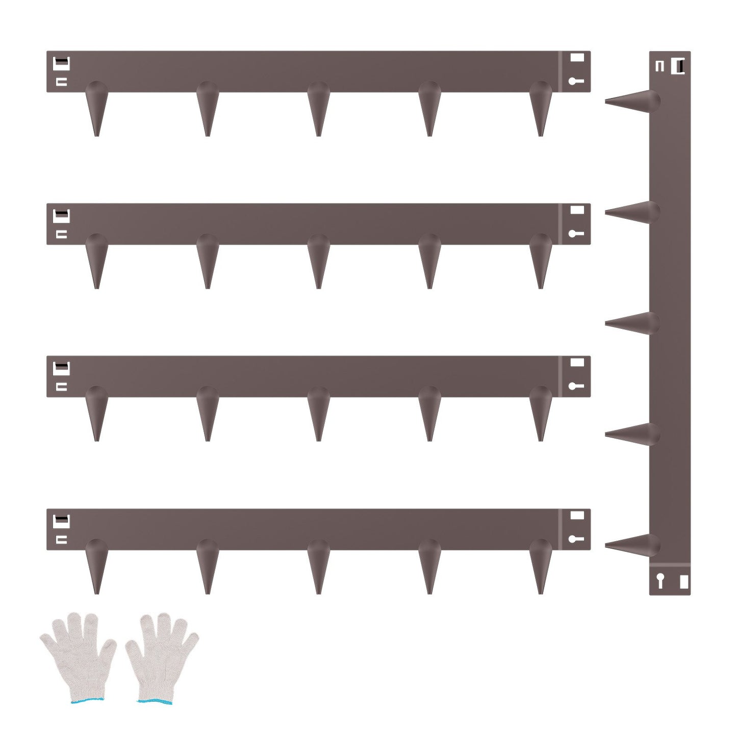 Rust-Resistant Steel Garden Edging 5 Pack - Flexible Landscape Border Brown