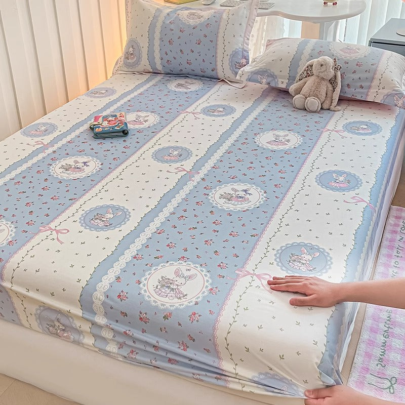 Kids Cartoon Cotton Fitted Bed Sheet - Multiple Sizes & Patterns