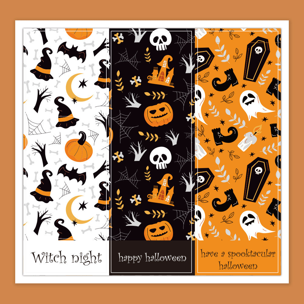 Halloween Self-Adhesive Rectangular Stickers 30 Sheets Party Decor