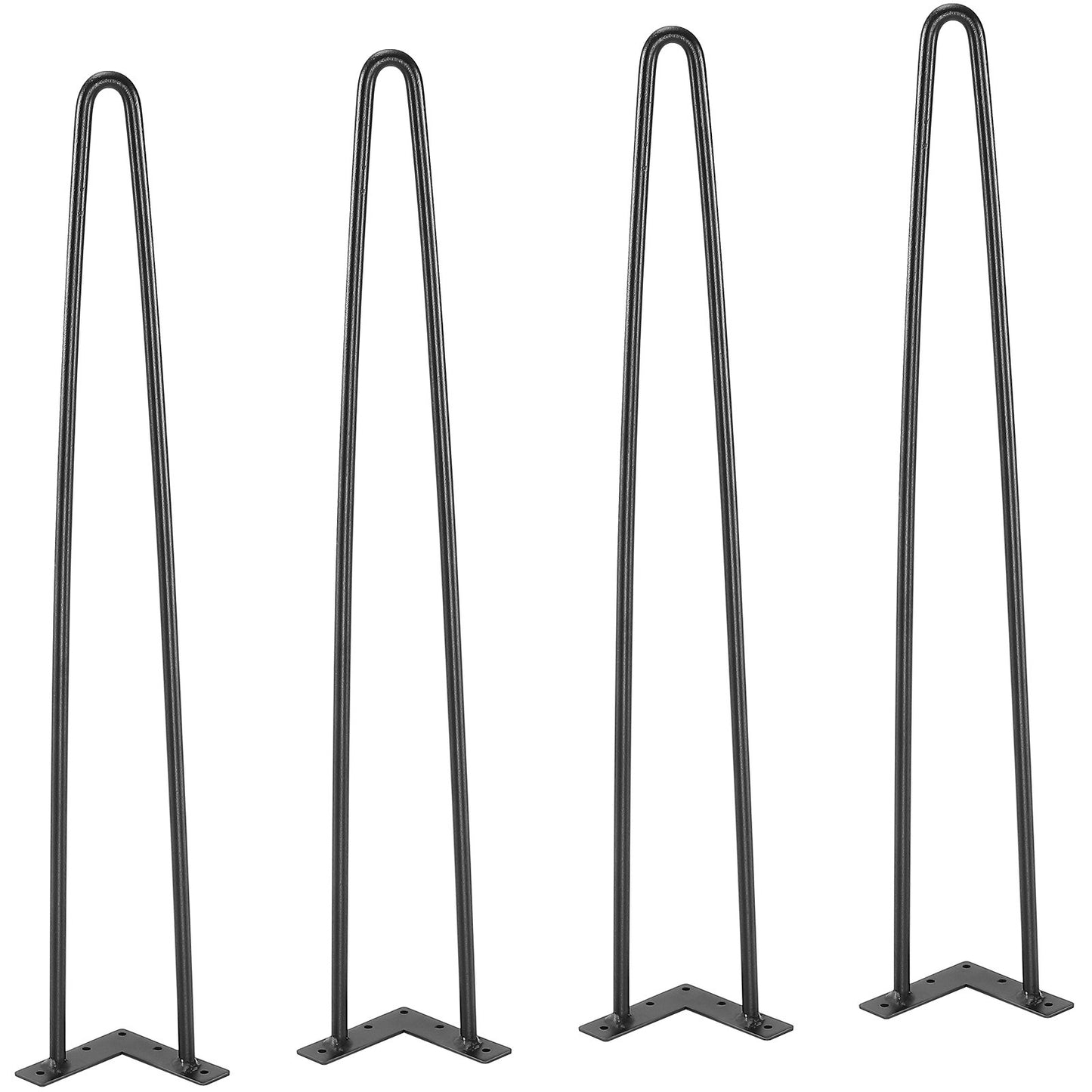 Heavy Duty 28-inch Metal Table Legs Support 500lbs - Black, 4PCS