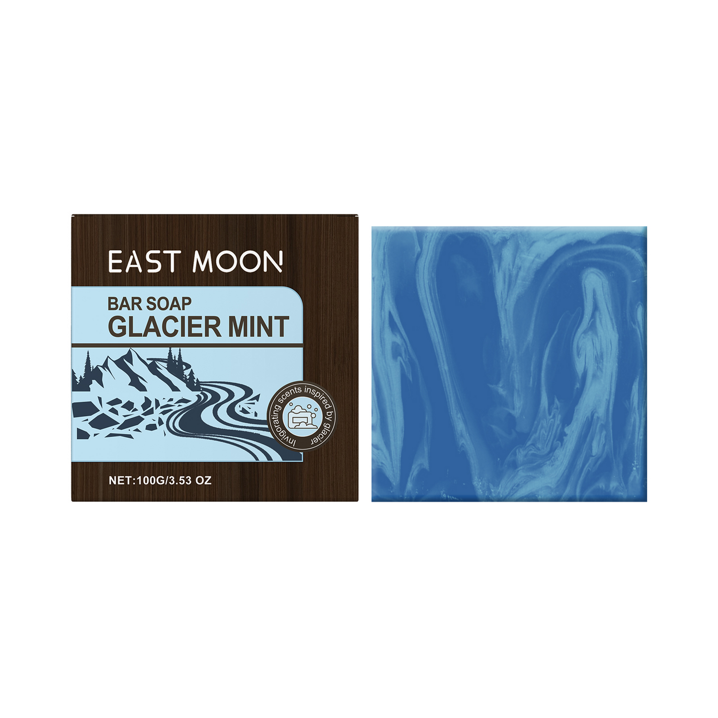 Glacier Mint Refreshing Body Soap - Natural Peppermint & Clay Cleansing Bar