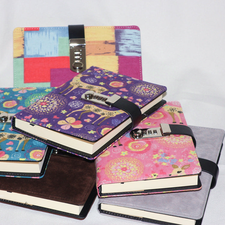 Locked Diary Journal Notebook Ethnic Style Creative Notes Thickened Faux Leather