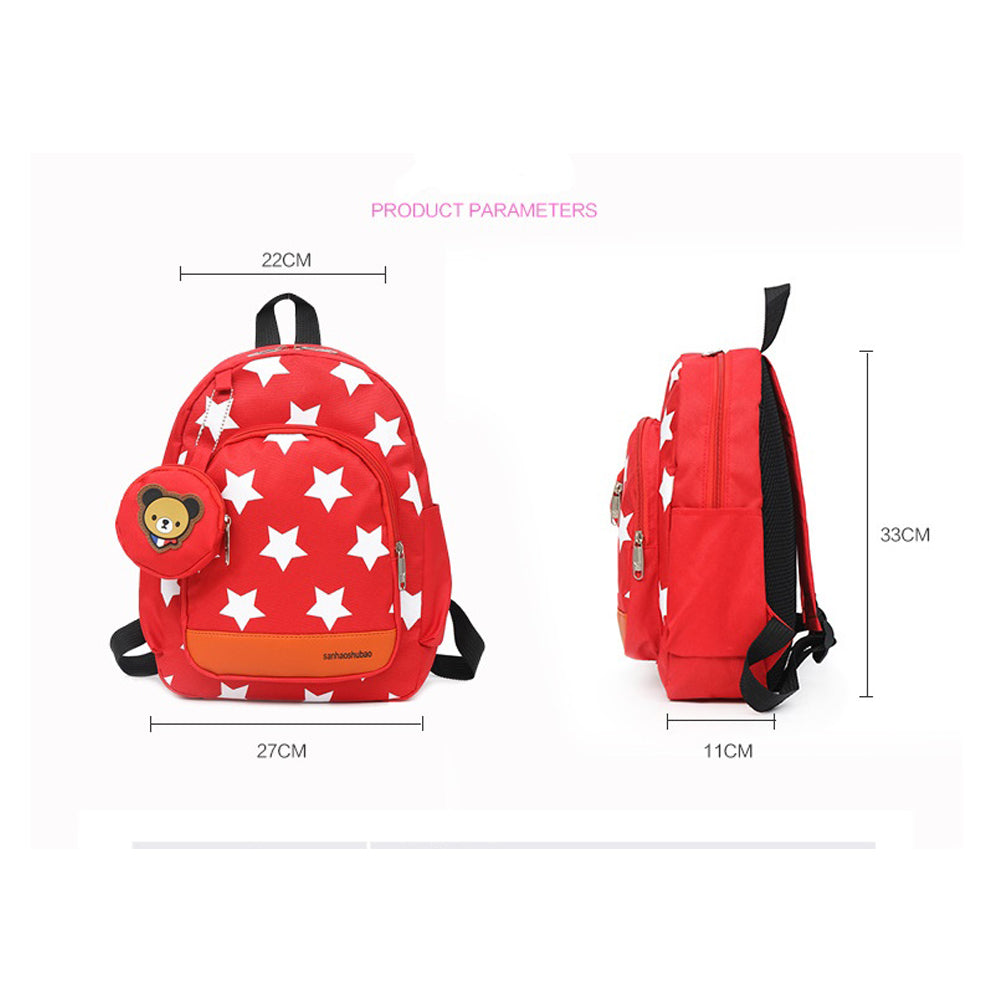 Lightweight Soccer Fan Backpack with Bear Coin Purse - Multi-Color