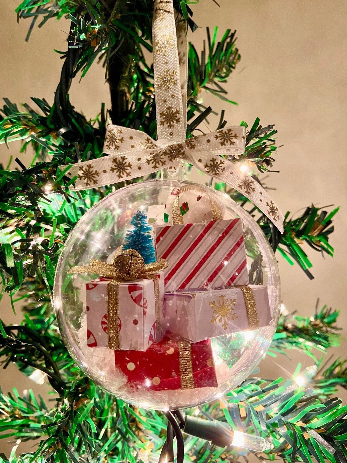 Christmas Tree Hanging Decoration Transparent Ball Scene Layout Festive Ornament