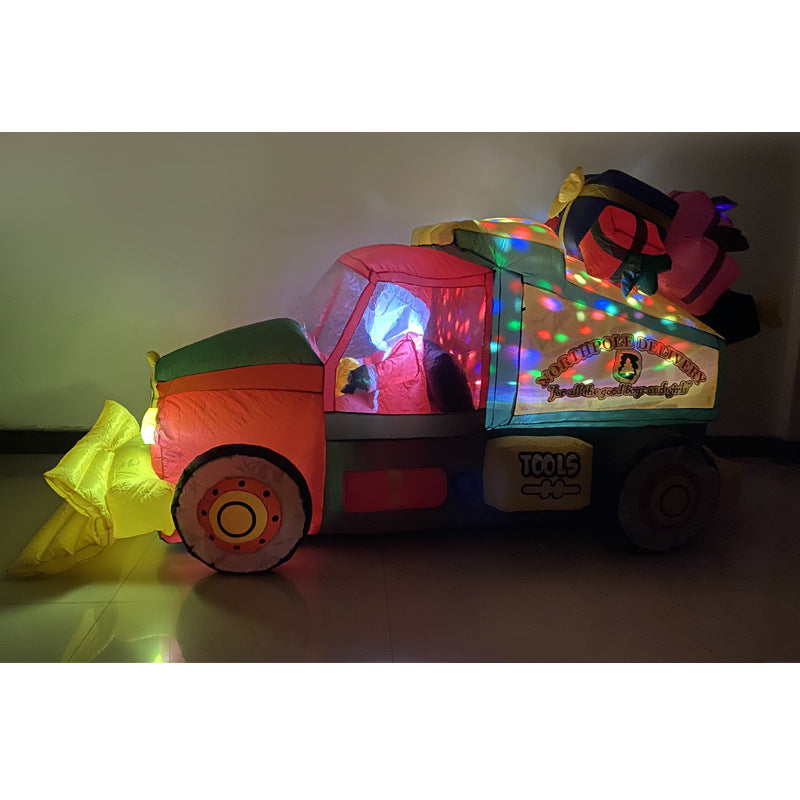 Inflatable Santa Snow Clearer Light Christmas Decoration Prop