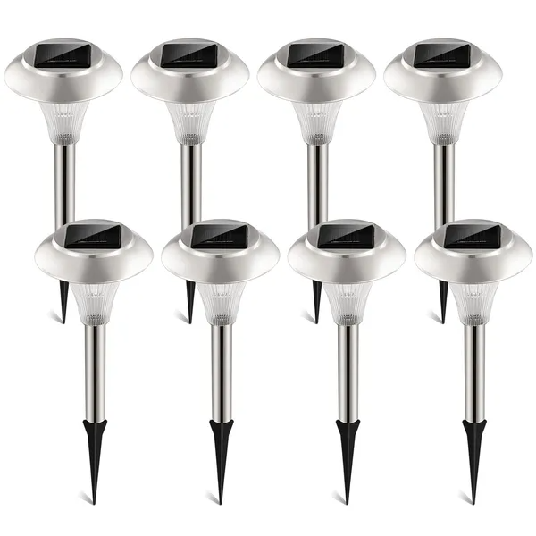 8Pcs Solar Garden Pathway Lights Waterproof Color Changing Landscape Lamps