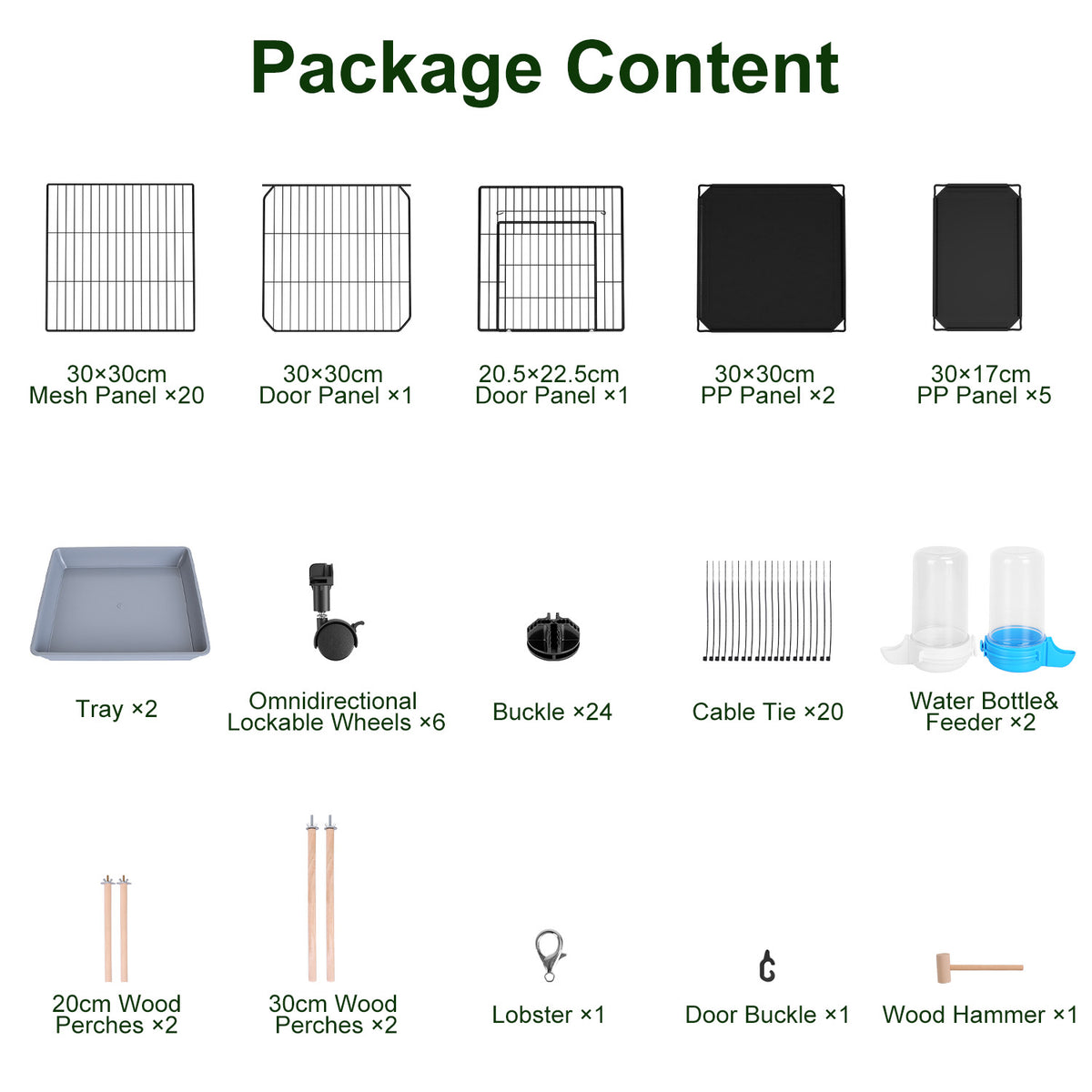 Spacious Bird Cage with Perches Water Bottles and Lockable Wheels for Small to Medium Birds