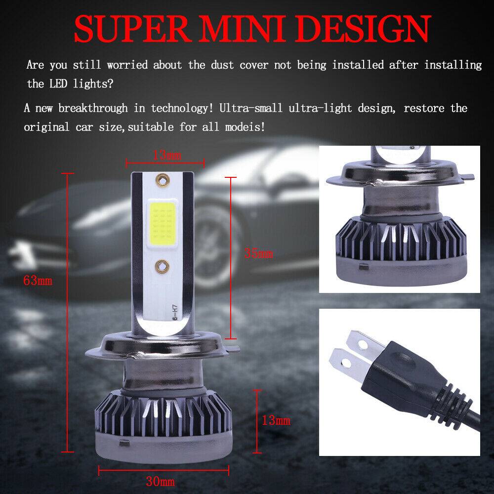 H7 LED Headlight Bulb Kit 8000K Blue High Low Beam 26000LM for Vehicles
