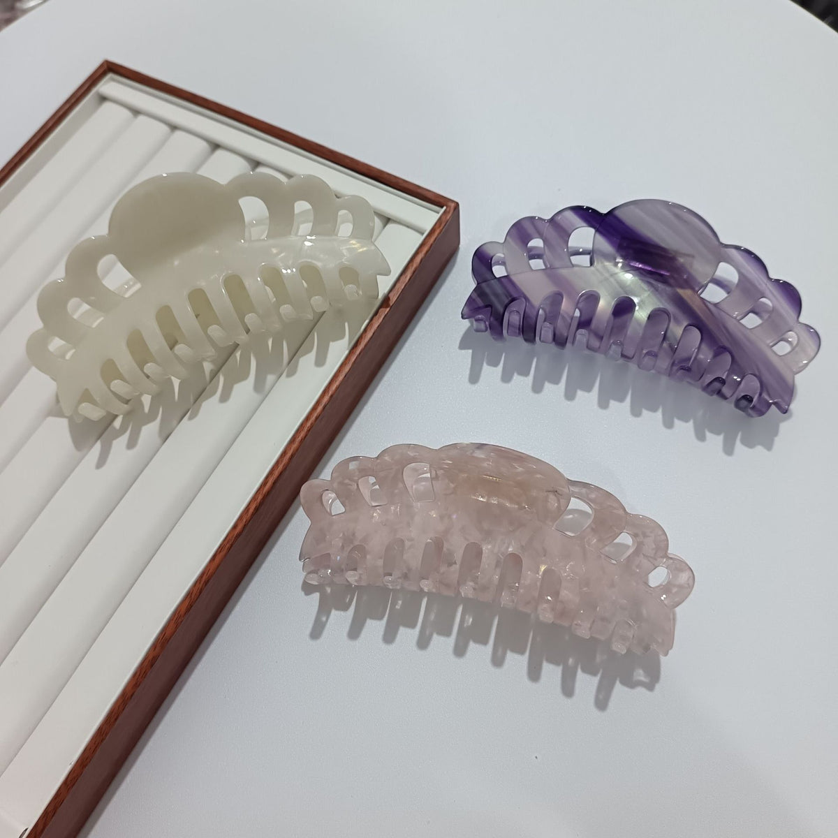 Oversized Crown Hair Barrettes - Handmade Acetate Hair Clips for Women