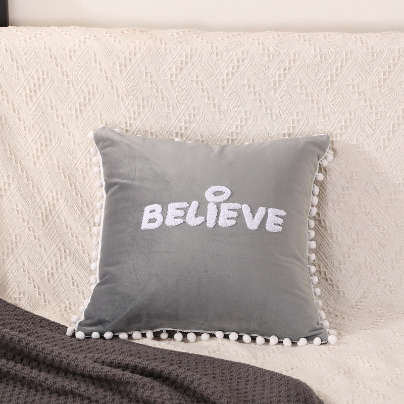 Modern Plush Cushion Cover 45x45cm - Multi-Color Throw Pillow for Home & Office