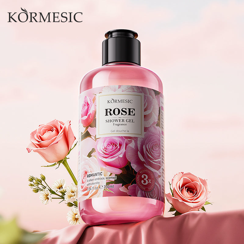 Rose Fragrance Shower Gel - Fresh Floral Scent, 200ml Bathroom Storage