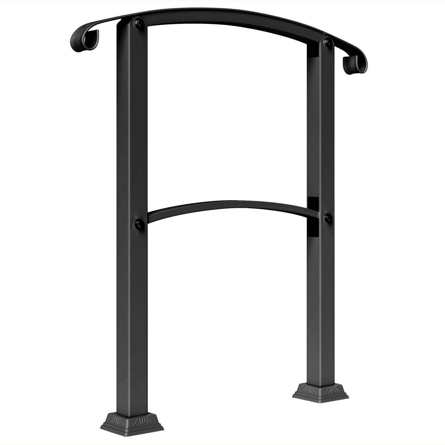 Metal Handrail for Outdoor Steps - Adjustable 0-45°, Black