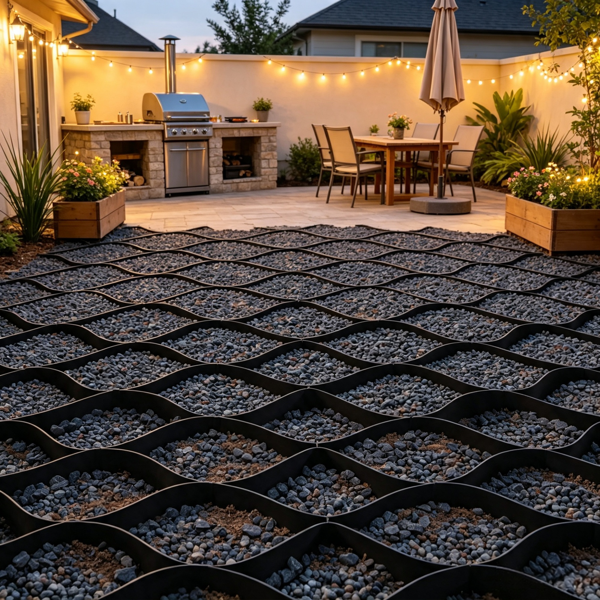 Permeable Gravel Grid Driveway Stabilizer for Garden, Patio & RV Parking - 26.87 x 3.94 ft