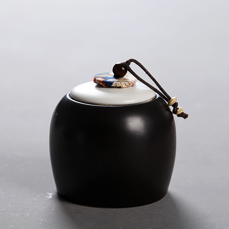 Ceramic Tea Pot Small Airtight Storage Jar - Purple Sand, 10x9cm