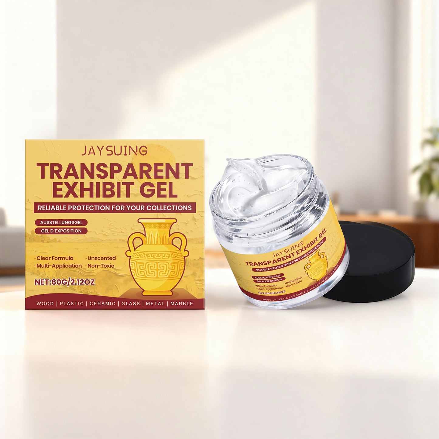 Transparent Display Gel 60g for Exhibition and Surface Protection