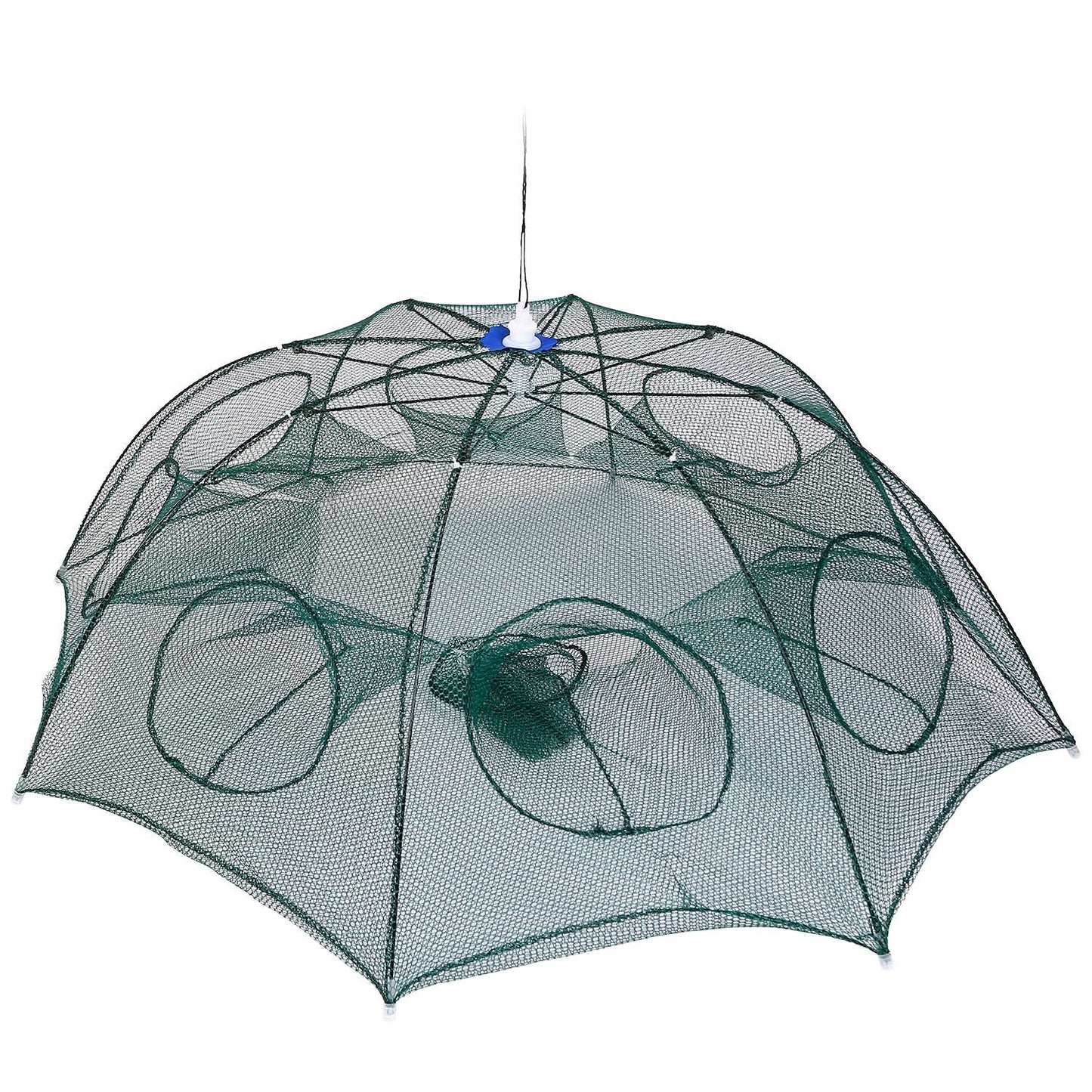 Foldable Fishing Bait Trap - Durable Mesh Crab & Shrimp Net - Green