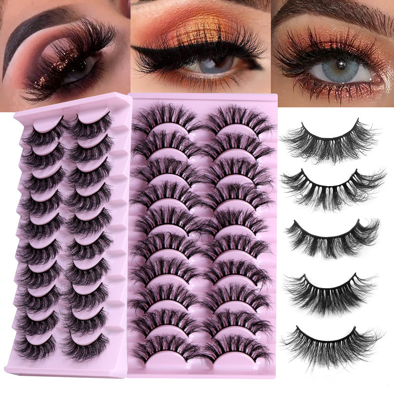 Natural Thick Curly False Eyelashes 10 Pairs Assorted Styles