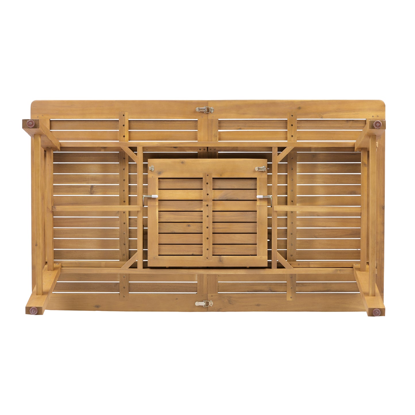 Extendable Acacia Wood Outdoor Dining Table - Teak Finish