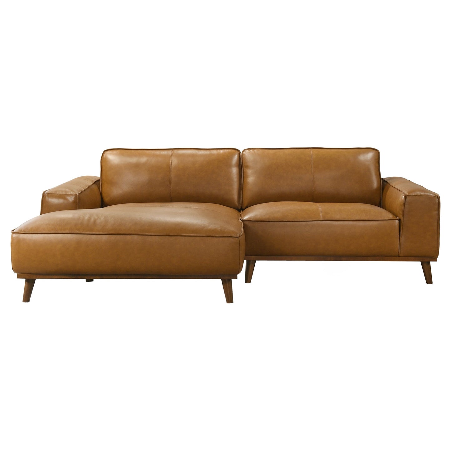 Kerrville Tan Leather Left Sectional Sofa