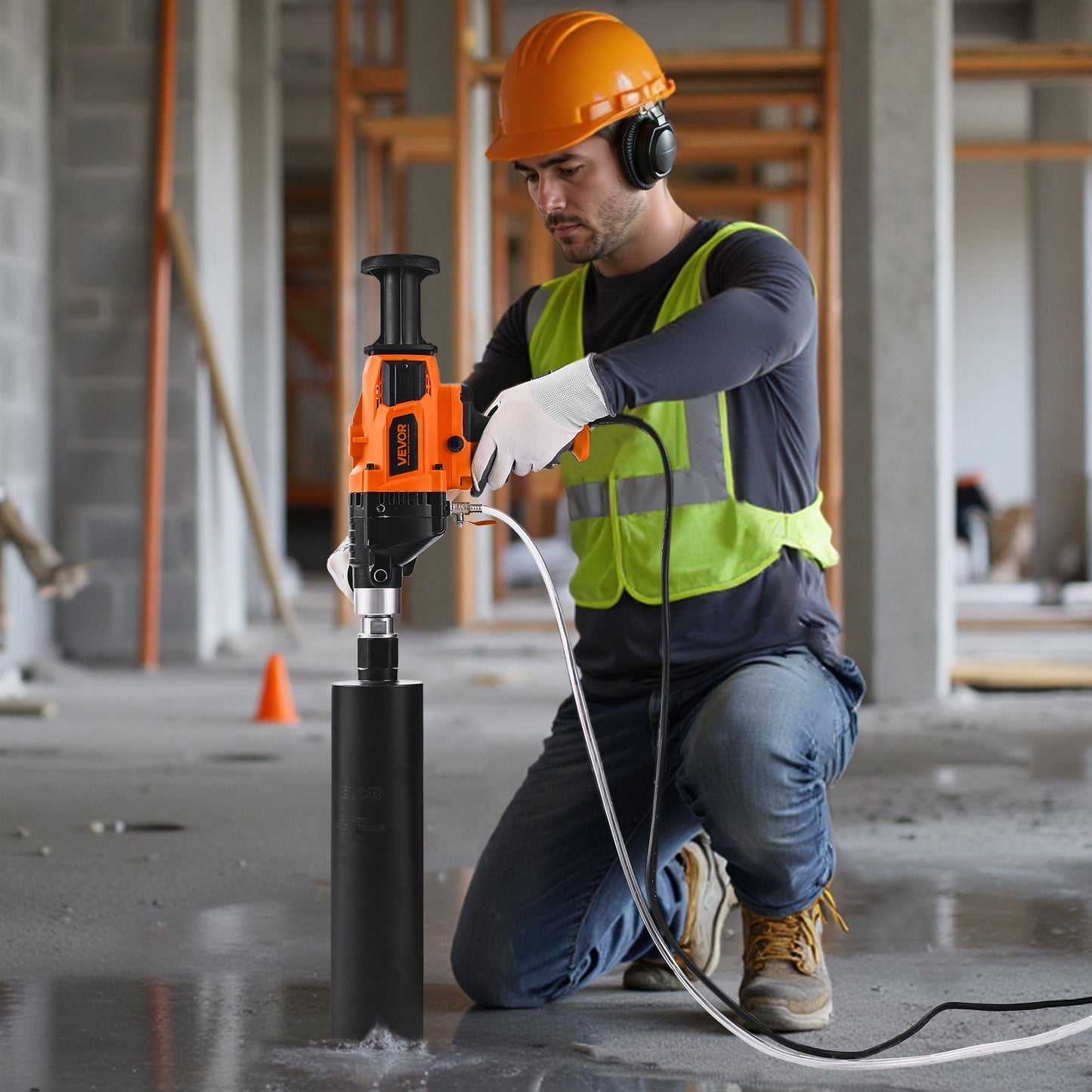 2000W Handheld Concrete Core Drill Machine with Variable Speed 6.3 Inch