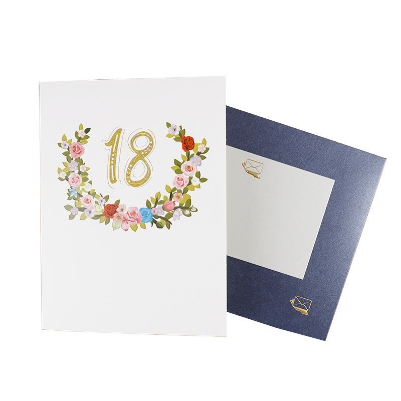 Flowers Anniversary Greeting Card 3D Stereo - Multiple Colors