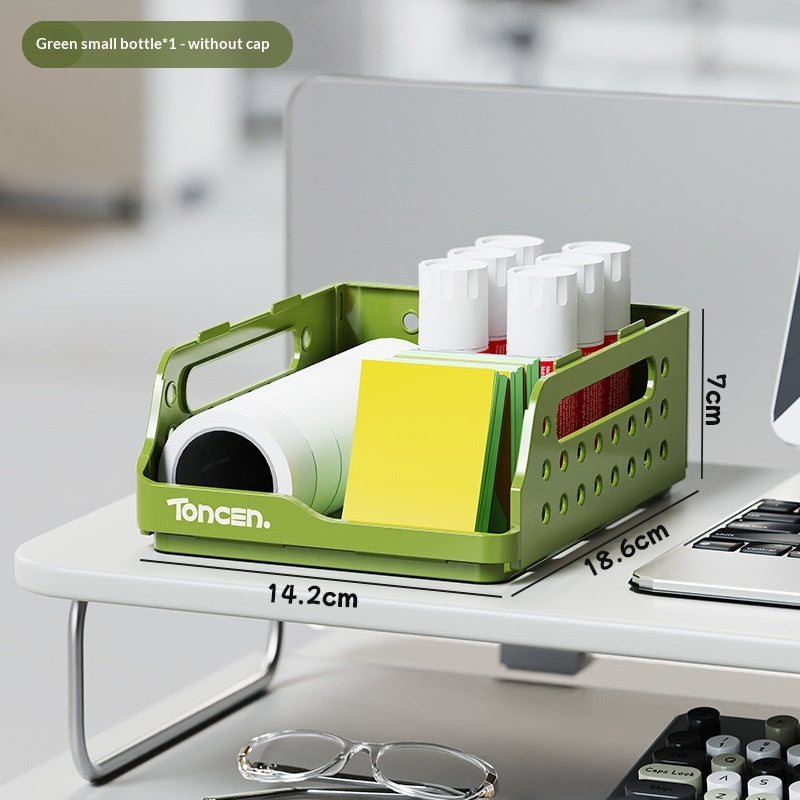 Foldable Plastic Storage Basket - Multi-Color Home Organization Bins
