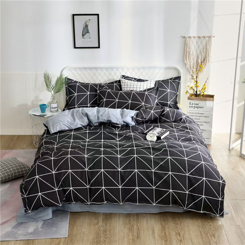 Four-Piece Bedding Set with Pillowcases and Quilt Cover - Multiple Sizes & Patterns