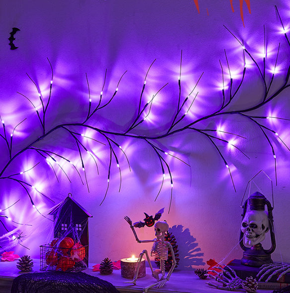 Halloween Rattan LED Tree Lights - Artificial Vines & Decorative Lighting