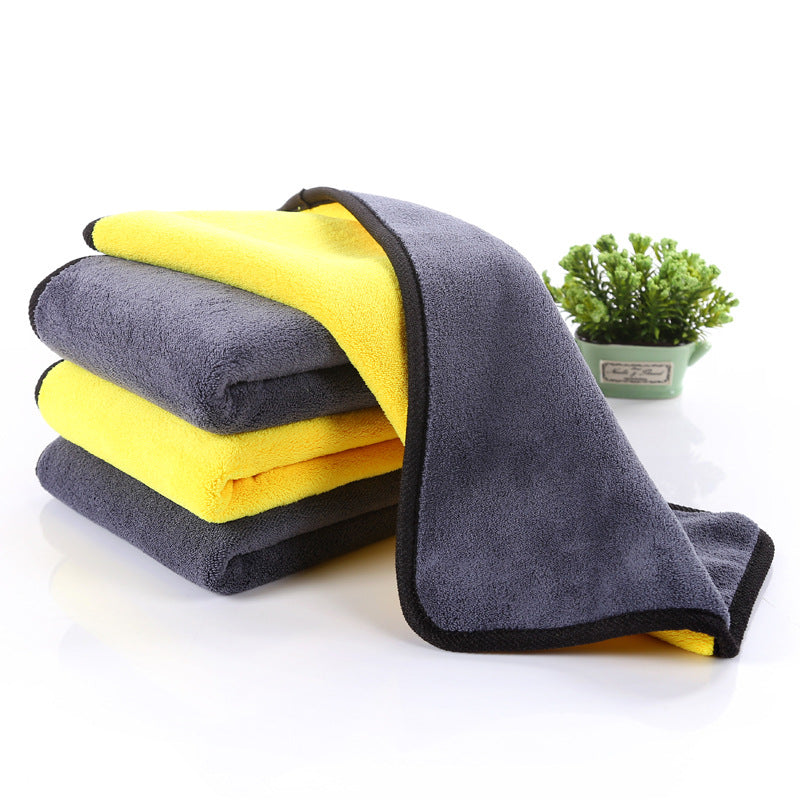 Coral Fleece Car Cleaning Cloth Double-Sided Absorbent Towel - Thickened Fiber Rag
