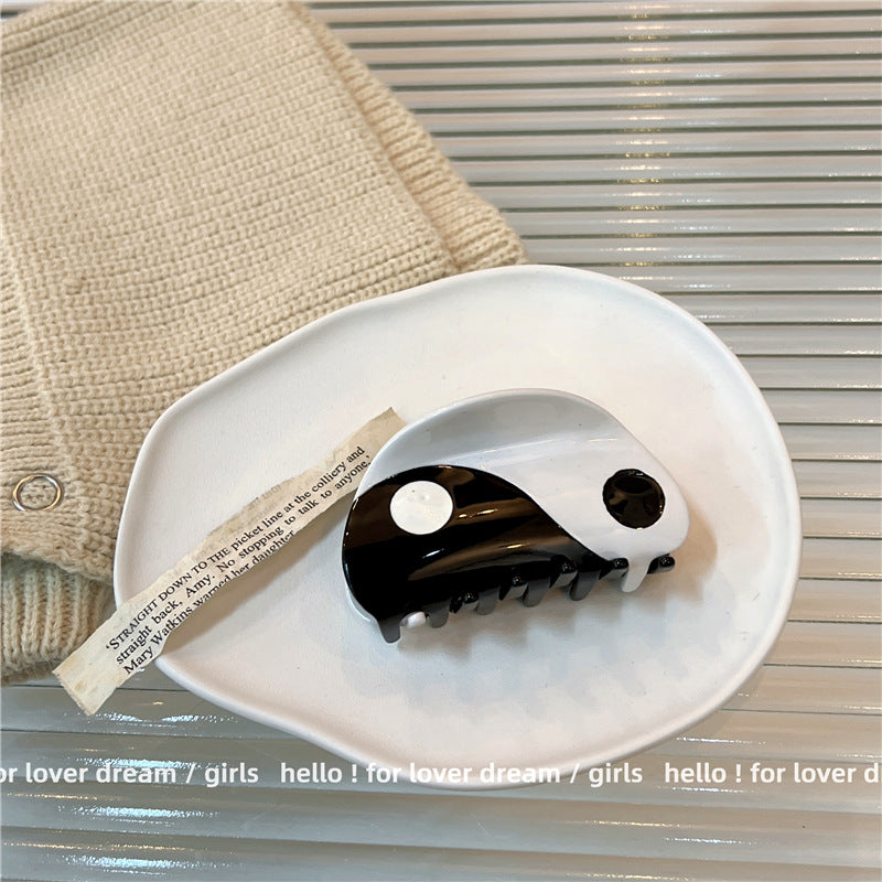 Korean Style Acetate Hairpin Semi-Circle Grab Clip for Back of Head